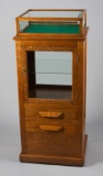 Very desirable antique oak and beveled glass lift top Display Case, circa 1900-1910, measuring 48