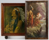 Two antique framed Indian Prints.  One is titled 
