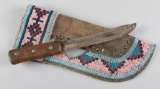 Contemporary beaded leather Knife Sheath, 13