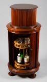 Most unusual antique, mahogany roll front, floor model Liquor Cabinet, 44