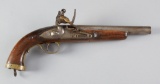Early Flintlock Belt Pistol, approximately .68 Caliber, 8