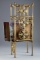 Very desirable and scarce Victorian brass Canterbury with jeweled center, circa 1890-1900, with doub