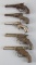 Collection of five antique cast iron, Cap Pistols, all appear to be in very good original condition,
