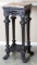 Ornate matching pair of beautiful, Victorian style, carved antique claw foot Pedestals, circa 1900,