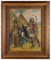 Beautiful oversized, antique color Lithograph of Indian Chief with Indian Maiden.  Lithograph is fra