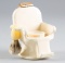 Unique and very unusual porcelain Shaving Stand shaped like a barber chair, 6