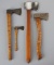 Collection of four hand made miniature Axes, made by Pennsylvania master Knife & Axe maker.  He has