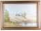 Framed Oil Painting, artist signed at lower center, country scene depicting old barn on hill overloo