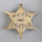 City Police, stock Badge, 6-point ball star, 2 1/2