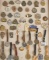Large collection of Watch Fobs, approximately 45, some with original leather straps, some without st