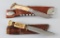 This lot consists of two fine quality clip point Side Knives to include:  One with carved stag handl