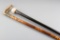 Two antique Canes, one with bamboo shaft with stag handle, with concealed three sectional bamboo fly