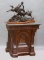 Ornate antique carved walnut Victorian Pedestal, circa 1880s-1990s, 36