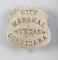 City Marshal, Corsicana, Texas, Shield Badge, 2 5/8