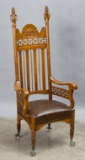 Scarce, antique oak Advertising Arm Chair, advertising 