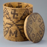Early, Native American Indian Basket with lid, 10 1/4