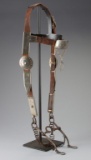 Unique leather, and silver engraved Navajo Bridle with 2 3/4