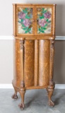 Most unique and unusual, antique oak Liquor Cabinet, in ornate Bombay, quarter sawn oak case, lions