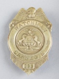 Watchman Carnegie 111 Badge, shield shaped, winged Eagle crest, 2 3/4