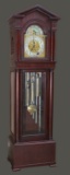 Antique mahogany tall case, nine tubular, three weight Grand Father Clock, originally sold by 