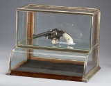 High quality antique Salesman Sample, wood & German silver, curved glass Showcase, circa 1890. This