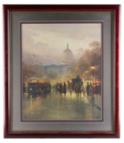 Original double signed, Framed Print by noted Texas artist G. Harvey (1933-2017), signed lower right