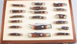 Collection of 18, single, double and triple blade Folding Knives, blades are marked 