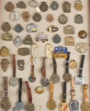 Large collection of Watch Fobs, approximately 45, some with original leather straps, some without st