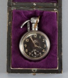 Cased Curio Pocket Watch / Gun, watch is marked 