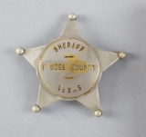 Sheriff Neuces County Badge, 5-point ball star, 2 5/8