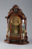 Fantastic antique Ansonia, walnut cased Mirror Side Parlor Clock, paper work on back titles it 