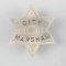 Ornate City Marshall Badge, stock, 6-point star, 2 1/4