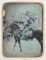 Wood framed, 1/2 plate Tintype copied from another Civil War image, showing a profiled Union Cavalry