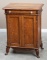 Unique antique, quarter sawn oak, double door, footed Music Cabinet, circa 1910, 34 1/2