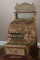 Very desirable brass National Cash Register, Model 310, with scarce embossed brass coin shelf with A