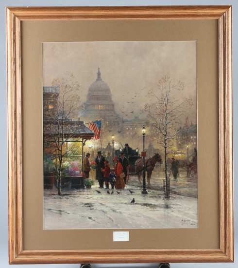 Matted and framed Print by the late Texas artist G. Harvey (1933-2017), titled "A Nation Blessed", d