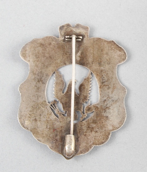U.S. Inspector of Customs, San Francisco Badge, shield shape, 2 5/8" tall, with cut out silhouette o