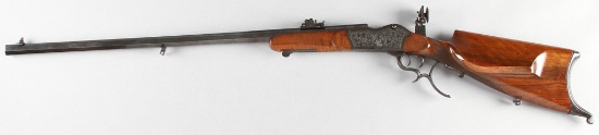 Schuetzen, Single Shot, Target Rifle, .22 Caliber, SN NV, 30" octagon barrel, double set trigger, be