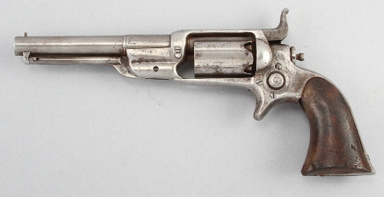Antique Colt, Root, side hammer, 5-shot Revolver, .28 Caliber Percusson, SN 4837, 4 1/2" barrel with