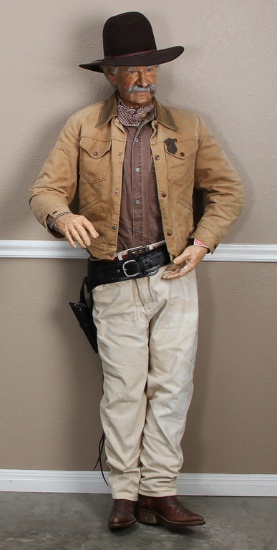 Incredible, life size (5 ft. 6"), extremely detailed, articulated Western Character, attributed to S