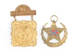 This lot consists of two United Confederate Veterans Reunion Badges.  One for UCV Reunion held in Ne