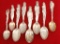 Fine, framed collection of 10 sterling silver marked vintage Souvenir Spoons, ranging from 4