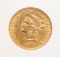 American Gold $10.00 Gold Piece, Liberty, dated 1907, in hard plastic case, uncirculated, MS 61.