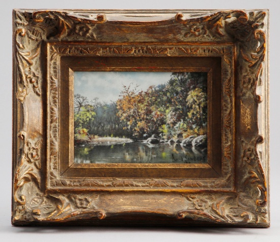From the late Alva Stem Collection, a framed Pastel by noted Texas artist, the late David Sanders (1