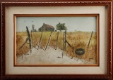 From the late Alva Stem Collection, a framed Watercolor by Texas artist George Boutwell ( b. 1943),