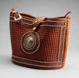 Very scarce and desirable, hand tooled leather Ladies Purse by noted Leathersmith, the late Buddie F