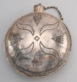 Extremely fine, high quality, early Navajo sterling silver Flask, 6