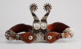 Outstanding pair of single mounted and double engraved Spurs by noted Texas Artist Pat Ray Castleber