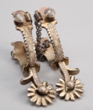 Unique pair of fancy Ladies double, hand engraved Spurs by California Bit & Spur Maker G. W. Field,