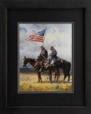 Framed Western Print by noted Texas C/A Artist Martin Grelle (b. 1954), marked lower right and left,
